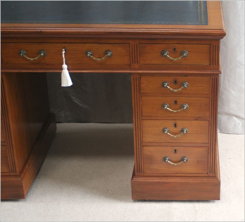 2026 Antique Small Satinwood Pedestal Desk (7)
